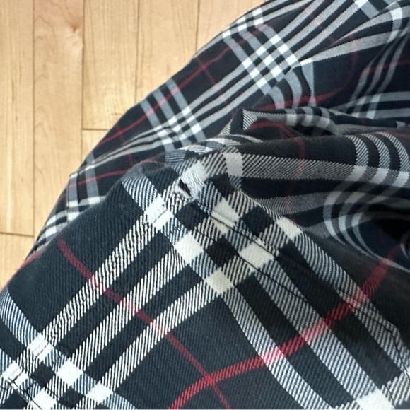 Navy Blue Vintage Burberry Plaid Pants - Picture 4 of 7